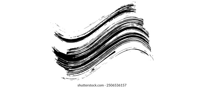 vector black line, grunge brush strokes ink paint isolated on white background. eps 10