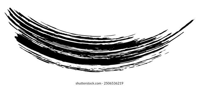 vector black line, grunge brush strokes ink paint isolated on white background. eps 10