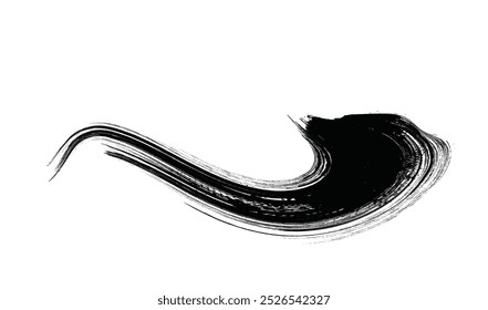 Vector zwarte lijn, grunge penseelstreken inkt verf geïsoleerd op witte achtergrond.EPS 8
