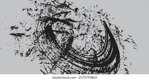 vector black line, grunge brush strokes ink paint isolated on white background