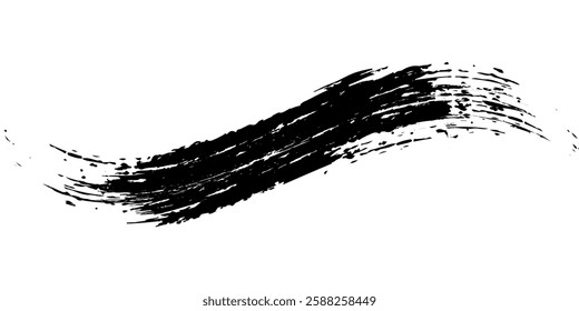 vector black line, grunge brush strokes ink paint isolated on white background. eps 10