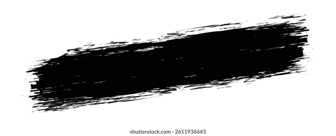 Vector black line. Grunge brush, black set paint, ink brush, brush stroke.	