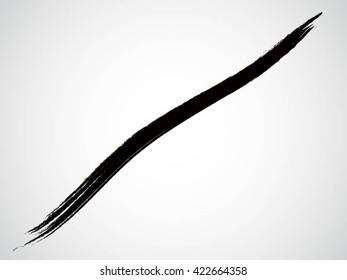 vector black line, grunge brush strokes ink paint isolated on white background