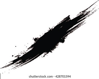 Vector Black Line, Grunge Brush Strokes Ink Paint Isolated On White Background