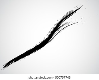 vector black line, grunge brush strokes ink paint isolated on white background