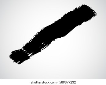 vector black line, grunge brush strokes ink paint isolated on white background 