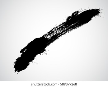 vector black line, grunge brush strokes ink paint isolated on white background 