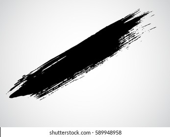 vector black line, grunge brush strokes ink paint isolated on white background 