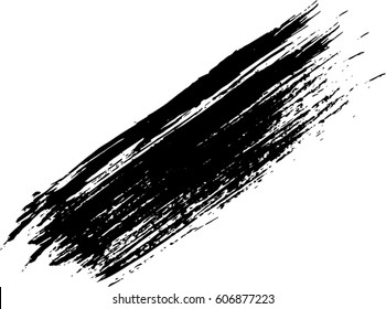 línea negra vectorial, trazos de brochas gruesas, pintura de tinta aislada en fondo blanco