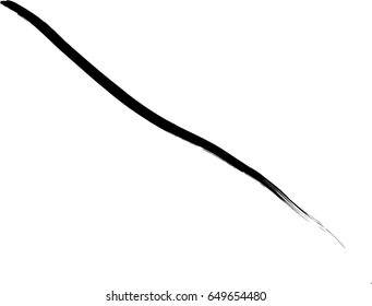 vector black line, grunge brush strokes ink paint isolated on white background