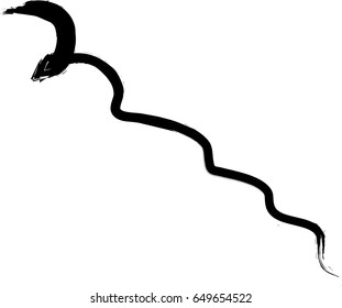 vector black line, grunge brush strokes ink paint isolated on white background