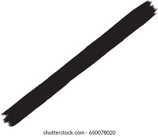 vector black line, grunge brush strokes ink paint isolated on white background