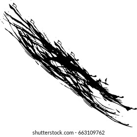 vector black line, grunge brush strokes ink paint isolated on white background