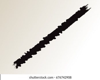 vector black line, grunge brush strokes ink paint isolated on white background