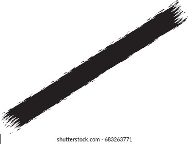 vector black line, grunge brush strokes ink paint isolated on white background 
