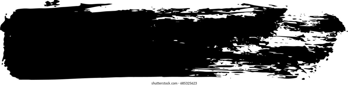 vector black line, grunge brush strokes ink paint isolated on white background
