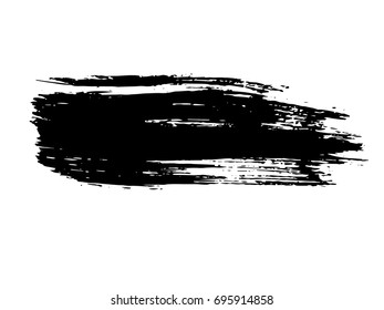 vector black line, grunge brush strokes ink paint isolated on white background
