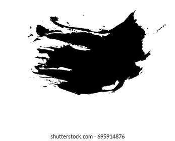 vector black line, grunge brush strokes ink paint isolated on white background
