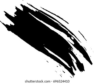 vector black line, grunge brush strokes ink paint isolated on white background
