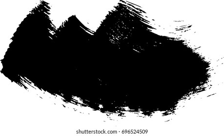vector black line, grunge brush strokes ink paint isolated on white background
