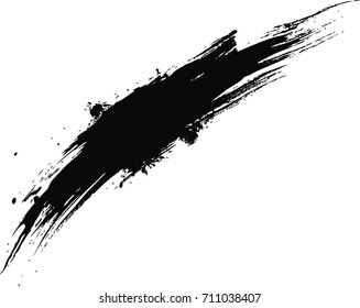 Vector Black Line, Grunge Brush Strokes Ink Paint Isolated On White Background