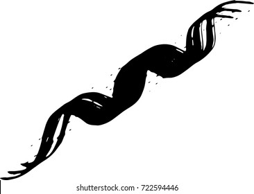 vector black line, grunge brush strokes ink paint isolated on white background