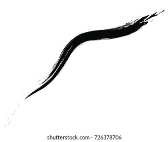vector black line, grunge brush strokes ink paint isolated on white background