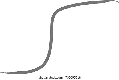 vector black line, grunge brush strokes ink paint isolated on white background