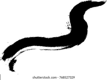vector black line, grunge brush strokes ink paint isolated on white background
