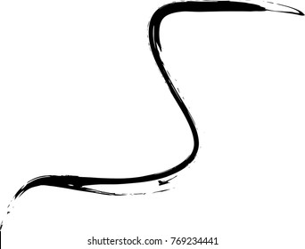 vector black line, grunge brush strokes ink paint isolated on white background