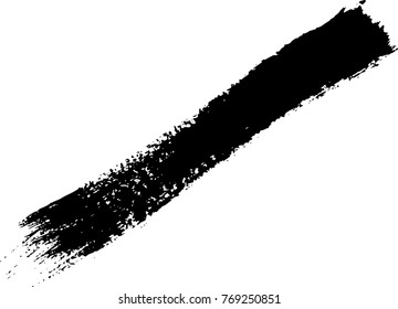 Vector black line, grunge brush strokes ink paint isolated on white background.
 