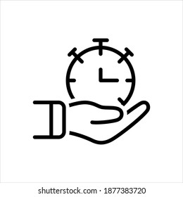 Vector black line icon for is