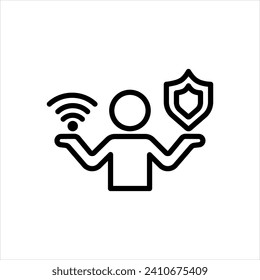 Vector black line icon for 