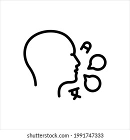 Icono de línea negra del vector para acento