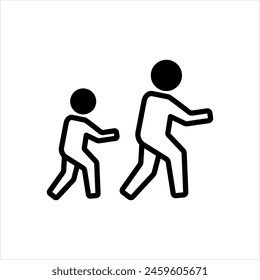 Vector black line icon for accompany
