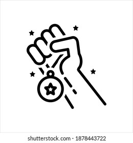 vector black line icon for accomplish