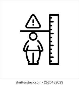 Ícone de linha preta vetorial para acondroplasia