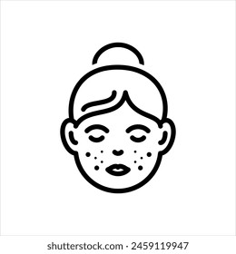 Vector de línea negra para el acné