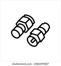 Vector black line icon for actuators