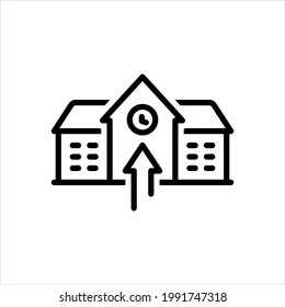 Vector black line icon for admission