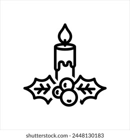 Vector black line icon for advent