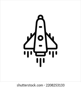 Vector black line icon for aerospace