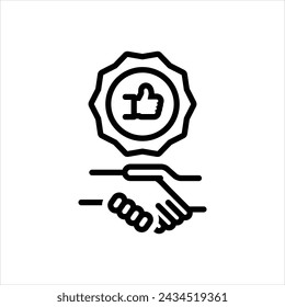 Vektor-schwarze Linie Symbol für agree