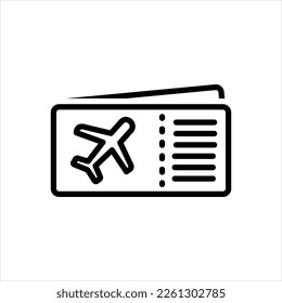 Icono de línea negra del vector para la tarifa aérea