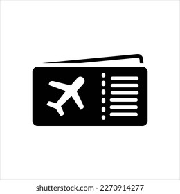 Vector black line icon for airfare