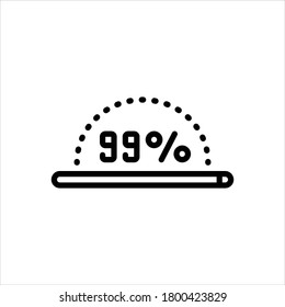 Vector black line icon for almost