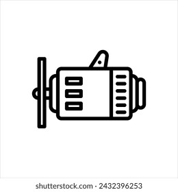 Vector black line icon for alternators