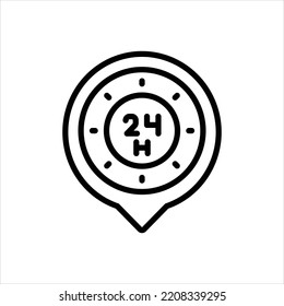 Vector black line icon for always