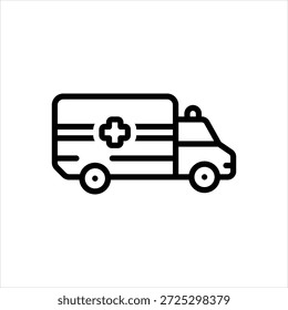 Icono de línea negra de Vector para ambulancia