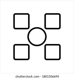 Vektorschwarze Linie Symbol für unter